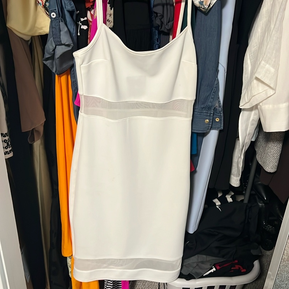 Topshop bodycon dress with mesh